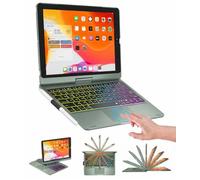 BABG Étui avec clavier pour iPad 9{^>e<^} génération, clavier rétroéclairé rotatif à 360° avec porte-crayon pour iPad 10,2" 9{^>e<^} génération 2021/8{^>e<^} génération 2020/7{^>e<^} génération 2019