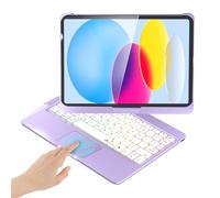 BABG Étui avec clavier tactile pour iPad 10e génération et iPad 11e (A16, 2025), iPad Air 11 (M3, M2/iPad Pro 11", clavier iPad Air 5e/Air 4e, pivotant à 360°, 7 modes d'utilisation, rétroéclairage