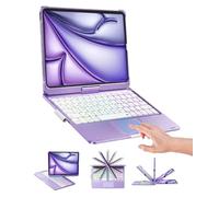 BABG Étui avec clavier tactile pour iPad Air 11 (M3, M2)/iPad Pro 11" (1ère/2e/3e/4e génération) et iPad Air 5e/Air 4e génération, pivotant à 360°, 7 modes d'utilisation, rétroéclairage arc-en-ciel