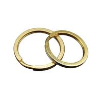Babhlora Porte-clés Double Couche Plat/Rond en Laiton Pur, adapté aux Porte-clés de Voiture, Accessoires décoratifs et Suspendus, 5 pièces(Flat D20mm)