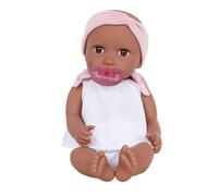 Babi - Poupée Bébé (Profond) - Yeux Bruns et Bandeau Rose - Poupée Bébé de 36 cm - Yeux Bruns et Teint moyennement foncé - Ensemble 2 pièces Souple et Amovible - 2 Ans et +