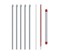 BABIBAOBEI Applicateur d'appâts de pêche en acier inoxydable de 20 cm, outil à aiguille creuse pour une fixation facile, aiguille d'hameçon rapide pour appâts de terre, outil de filetage pour la pêche