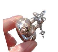 BABIBAOBEI Élégant clip d'oreille papillon en cristal pour écouteurs, décoration amovible, bijou d'oreille amovible avec faux strass