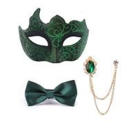 BABIBAOBEI Ensemble de boules élégantes avec nœud papillon et chaîne de broche pour Halloween, événements théâtraux et fonctions sociales Accessoires de fête élégants, Vert, taille unique