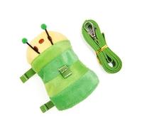 BABIBAOBEI Ensemble harnais et laisse pour petits animaux de compagnie, harnais et laisse en peluche douce avec clochettes de sécurité pour lapins, chiens avec clochettes de sécurité