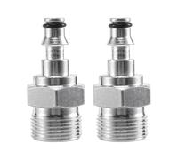 BABIBAOBEI Lot de 2 adaptateurs industriels antirouille pour tuyau d'arrosage - Connecteurs M22 - Construction en acier - 1 paire de connecteurs de tuyau en métal pour Vax