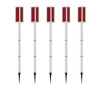 BABIBAOBEI Lot de 5 lampes solaires LED clignotantes pour allées, jardins et chemins, lumières de bord de route étanches