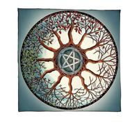 BABIBAOBEI Nappe de tarots, motif arbre, étoiles, astrologie, autel, tissu, divinations, table, tapisserie, sorcellerie, carte de tarots