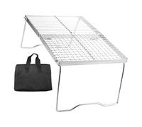BABIBAOBEI Table de barbecue pliante en acier inoxydable Tables de barbecue avec pieds Tables de camping pliables Équipement de camping Grille de cuisson en acier inoxydable