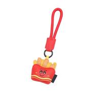 BABIBAOBEI Unique Cartoon French Fries Milk Teas PU Leather Bag Charm Keychain Couple Accessoire pour Femme et Homme Charm Accessoire, Frites