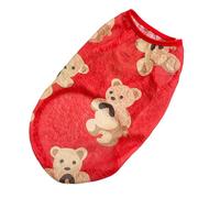 BABIBAOBEI Vêtement pour chien fille avec jupe ours de dessin animé, joli gilet de plage floral pour chemise élégante accessoires de costume pour animal domestique gilet tendance pour animal