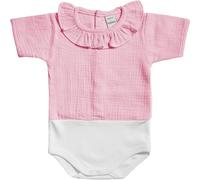 BABIDU Body bébé à manches courtes 100% coton, body nouveau-né en tissu Bambula avec col volanté, doux, respirant et hypoallergénique pour peaux sensibles, vêtements unisexes pour bébé