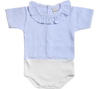 BABIDU Body bébé à manches courtes 100% coton, body nouveau-né en tissu Bambula avec col volanté, doux, respirant et hypoallergénique pour peaux sensibles, vêtements unisexes pour bébé