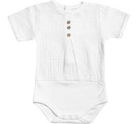 BABIDU Body bébé à manches courtes 100% coton, body pour nouveau-né en tissu Bambula doux, respirant et hypoallergénique pour les peaux sensibles, fermeture à boutons, vêtements unisexes pour bébé