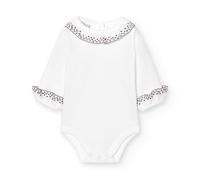 BABIDU Body bébé à manches longues 100% coton avec col en dentelle, body pour nouveau-né en tissu doux hypoallergénique et respirant, vêtements unisexes pour bébé garçon et fille, premier port