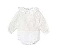 BABIDU Body bébé à manches longues 100% coton Plumetti, body pour nouveau-né, tissu doux et respirant, hypoallergénique, peau sensible, body à col volanté, vêtements unisexes pour bébé