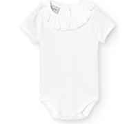 BABIDU Body Cuello Volante Manga Corta Fusel, Blanc, 3 Mois Mixte bébé