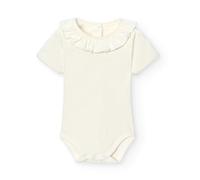 BABIDU Body Cuello Volante Manga Corta Fuselé, Beige, 24 Mois Mixte bébé