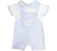 BABIDU Conjunto Bebé Con Peto Corto Y Camiseta, Bordado Caballito Balancín Ensemble bébé avec salopette Mixte bébé