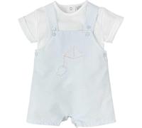 BABIDU Conjunto Bebé Con Peto Y Camiseta, Algodón 100% Ensemble Enfant avec Salopette, Bleu Ciel, 3 Mois Mixte bébé