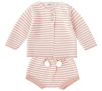BABIDU Conjunto Para Bebé Con Ranita Fruncida Y Chaqueta de Punto A Juego Ensemble, Rose, 3 Mois Mixte bébé