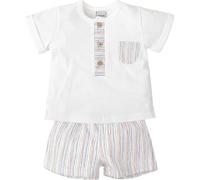 BABIDU Conjunto Para Bebé Niño Con Camiseta de Manga Corta Y Pantalón Corto Estampado de Rayas Ensemble, Unique, 6 Mois Mixte bébé