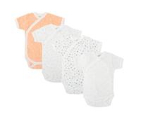 BABIDU Lot de 4 bodies bébé, manches courtes, 100% coton doux et respirant, vêtements unisexes pour bébés garçons et filles, body nouveau-né, idéal pour les peaux sensibles et un usage quotidien