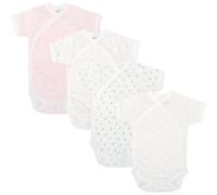 BABIDU Lot de 4 bodies bébé, manches courtes, 100% coton doux et respirant, vêtements unisexes pour bébés garçons et filles, body nouveau-né, idéal pour les peaux sensibles et un usage quotidien
