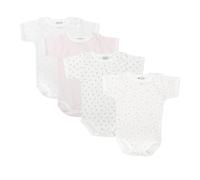 BABIDU | Lot de 4 Bodies Bébé Manches Courtes Encolure Américaine - 100% Coton, Doux et Respirant - Mixte Garçon et Fille, Facile à Enfiler, Fabriqué en Europe