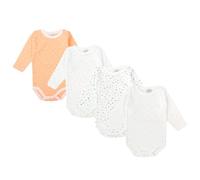 BABIDU | Lot de 4 Bodies Bébé Manches Longues Encolure Américaine - 100% Coton, Doux et Respirant - Mixte Garçon et Fille, Facile à Enfiler, Fabriqué en Europe