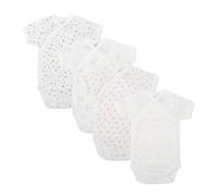 BABIDU | Lot de 4 Bodies Croisés Bébé Manches Courtes - 100% Coton, Doux et Respirant - Trousseau de Naissance Mixte Garçon et Fille, Fabriqué en Europe