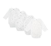 BABIDU | Lot de 4 Bodies Croisés Bébé Manches Longues - 100% Coton, Doux et Respirant - Trousseau de Naissance Mixte Garçon et Fille, Fabriqué en Europe