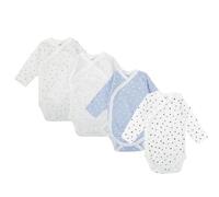 BABIDU | Lot de 4 Bodies Croisés Bébé Manches Longues - 100% Coton, Doux et Respirant - Trousseau de Naissance Mixte Garçon et Fille, Fabriqué en Europe