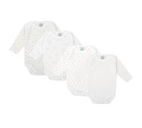 BABIDU | Lot de 4 Bodies Croisés Bébé Manches Longues - 100% Coton, Doux et Respirant - Trousseau de Naissance Mixte Garçon et Fille, Fabriqué en Europe