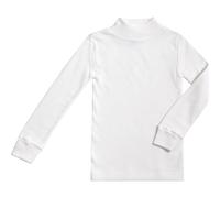 BABIDU Maillot de Corps Unisexe à col mi-Haut et col roulé pour Enfant, sous-vêtement Unisexe pour garçon et Fille de 2 à 16 Ans, Manches Longues en Coton et Polyester, Tissu Peluche Thermique