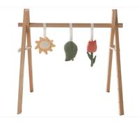 Babiem® Babygym George - Gym en Bois avec 3 Jouets en Coton Bio - Jouet Bébé dès la Naissance - Idée Cadeau - Coffret Cadeau Élégant