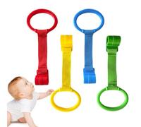 Babies Pull Up Rings, 4x Stand Up Dangling Rings, Educational Toddler Practice Tool, Walking Exercise Assistant, Safe And Adjustable, for kids Crib Use