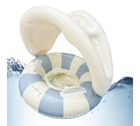Babies Swim Float, Sun Protection Baby Swimming Pool Floats Ring with Canopy, Foldable Safety Seat Swim, Retro Floating Sunshade Toy for Outdoor Use, Backyard, Garden, Safe Water Play