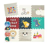 Babify Star Ibaby Tapis puzzle pour bébés animaux - Épaisseur 1,5 cm, antidérapant, extra large, réversible, imperméable, portable, double face, pour tout-petits et bébés (165 x 165 x 1,5 cm)