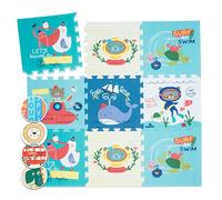 Babify Tapis d Eveille Bebe, Tapis Bebe Mousse Epais, Tapis de Jeu Doux et Rembourré Sans BPA, Antidérapant, Tapis de Jeux Bebe Réversible, Tapis d'Eveil Bebe en Mousse Facile à Nettoyer, Tapis Enfant