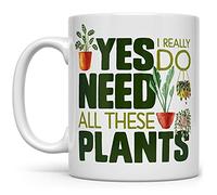 Babimarkeebei Tasse à café amusante pour amoureux des plantes, tasse à thé pour plantes d'intérieur, paysage de jardinier vert, cadeau de plantes nécessaires, blanc, 325 ml