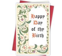 Bablira Carte d'anniversaire médiévale amusante pour homme et femme, jolie carte d'anniversaire d'histoire de l'art pour les amateurs médiévaux, carte d'anniversaire médiévale pour amis, famille,