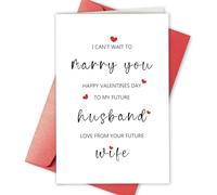 Bablira Carte de Saint-Valentin amusante pour homme et lui, jolie carte de Saint-Valentin pour futur mari, carte d'amour de votre future épouse, Happy Valentine's Day to My Future Husband