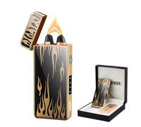 BABOBIU Briquet électrique plasma sans flamme coupe-vent rechargeable USB avec chargeur rapide de type C - Cadeau pour homme et femme (flamme)