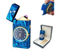 BABOBIU Briquet électrique USB rechargeable coupe-vent sans flamme avec double arc plasma pour bougies, encens, feux d'artifice (bleu)