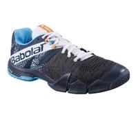 Babolat, Chaussures de Padel Homme Movea Men, Maintien et Amorti, 2 Sangles Puissantes, Semelle Respirante Ortholite, Marque Française, Grey/Scuba Blue, 42 EU