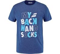 Babolat Graphic Message Short-Sleeve Performance Gym Top Estate Blue Hth Moyen Male