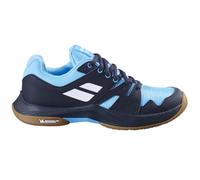 Babolat Homme, Chaussures de Badminton Modèle Shadow Team 2, Taille 36.5, Couleur Noir/Bleu, Tige Ajustée, Semelle Bi-Densité, Confort Longue Durée, Respirabilité, Maintien Optimal, 36 EU