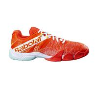 Babolat, Chaussures de Padel Homme Movea Men, Maintien et Amorti, 2 Sangles Puissantes, Semelle Respirante Ortholite, Marque Française, Tangerine Tango/White, Taille EU 45