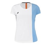 Babolat Play T-shirt Femmes-Blanc,Bleu Clair XS